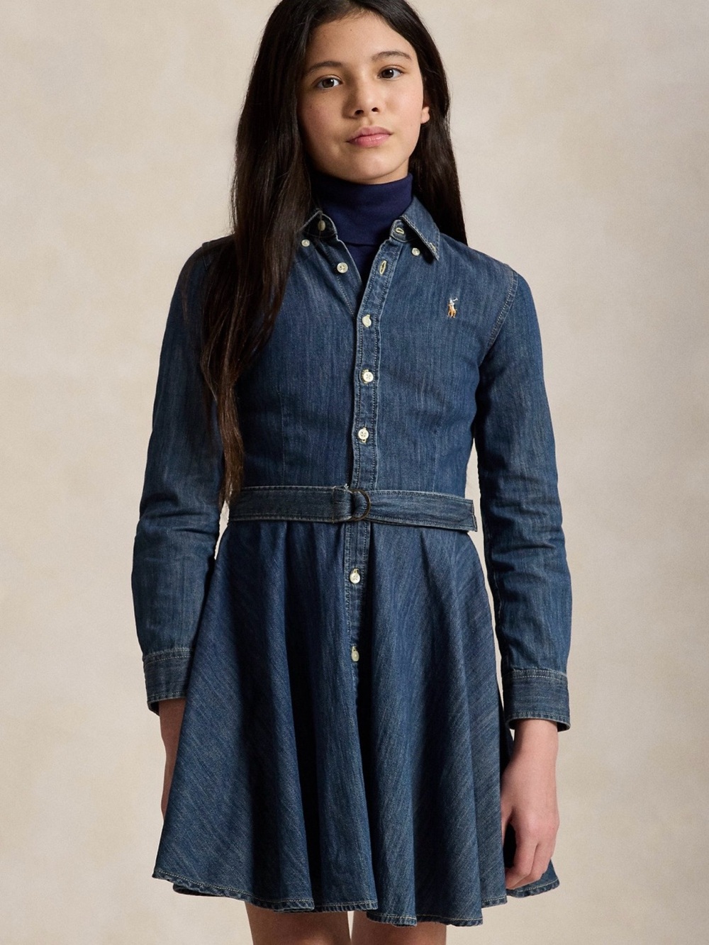Ralph Lauren Indigo Denim Belted Shirt Dress